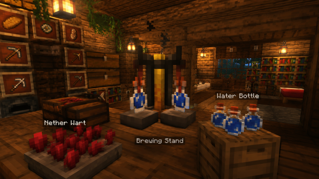 Minecraft brewing stand setup in base