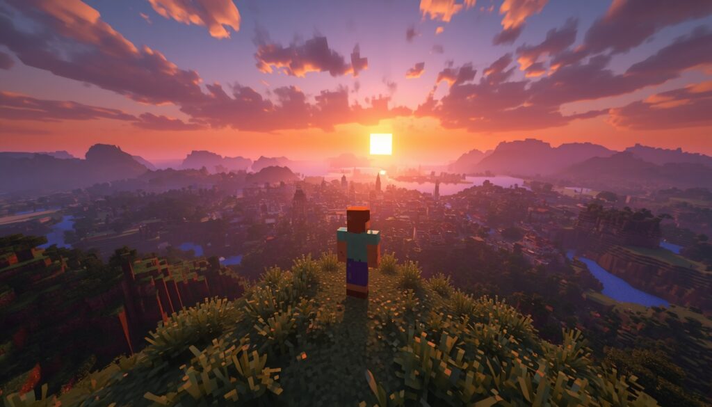 Minecraft world forming blocks