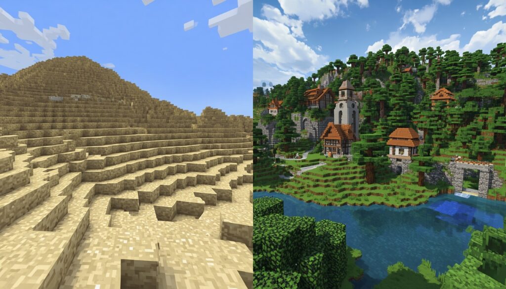 Good vs bad Minecraft spawn