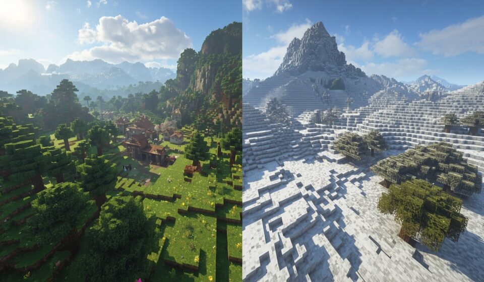 Minecraft village vs snowy spawn