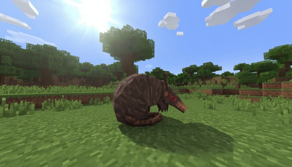 Minecraft armadillo in savanna biome