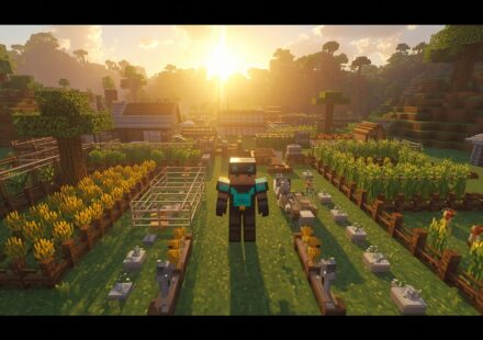 Minecraft farm designs in a survival world