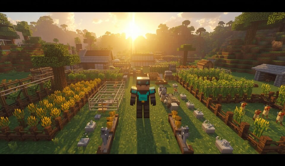 Minecraft farm designs in a survival world