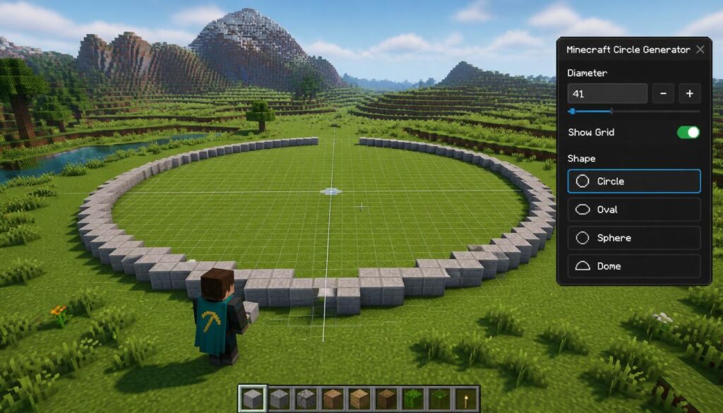 Minecraft circle generator build scene