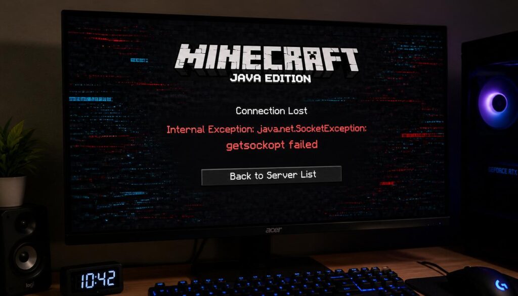 minecraft getsockopt error​