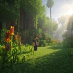 Minecraft Sniffer in lush garden base