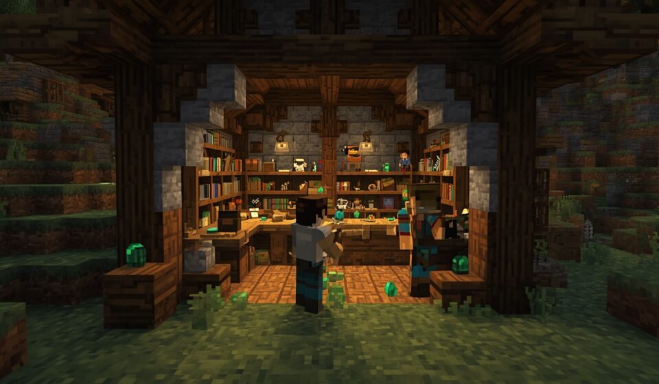 Minecraft villager trading hall setup
