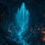Dark Ancient City with glowing sculk blocks