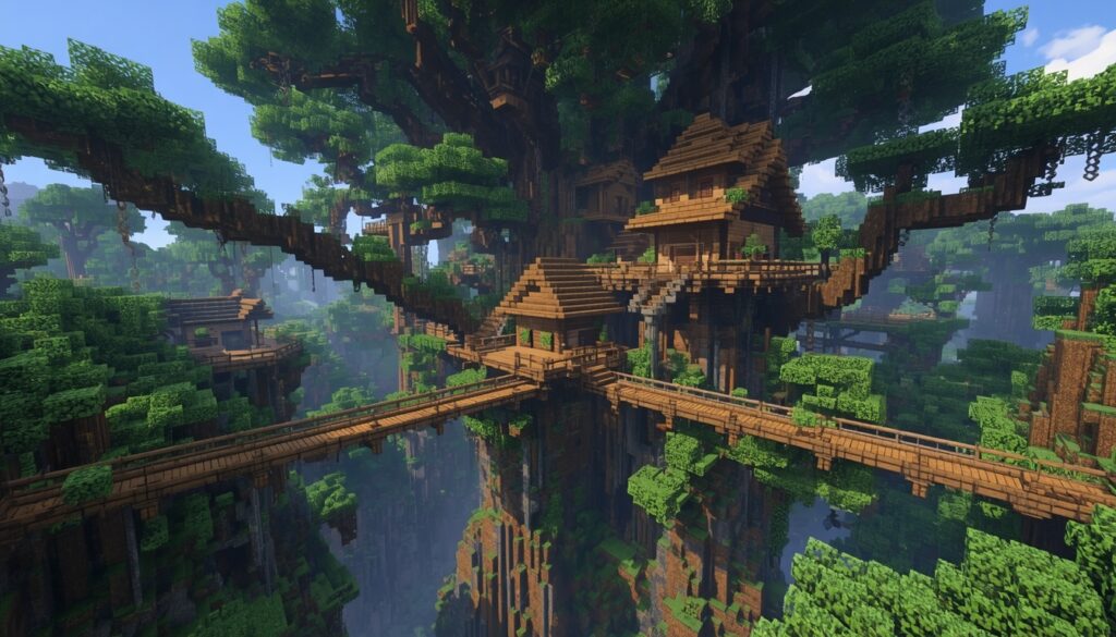 Minecraft jungle tree house expansion