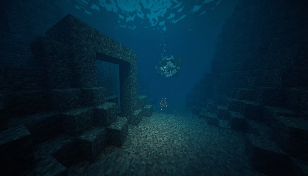 Ocean ruins gravel blocks