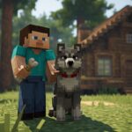 Tamed wolf beside player