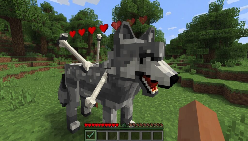 Taming wolf with bones
