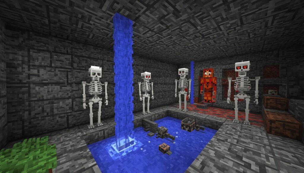 Minecraft skeleton XP farm spawner setup