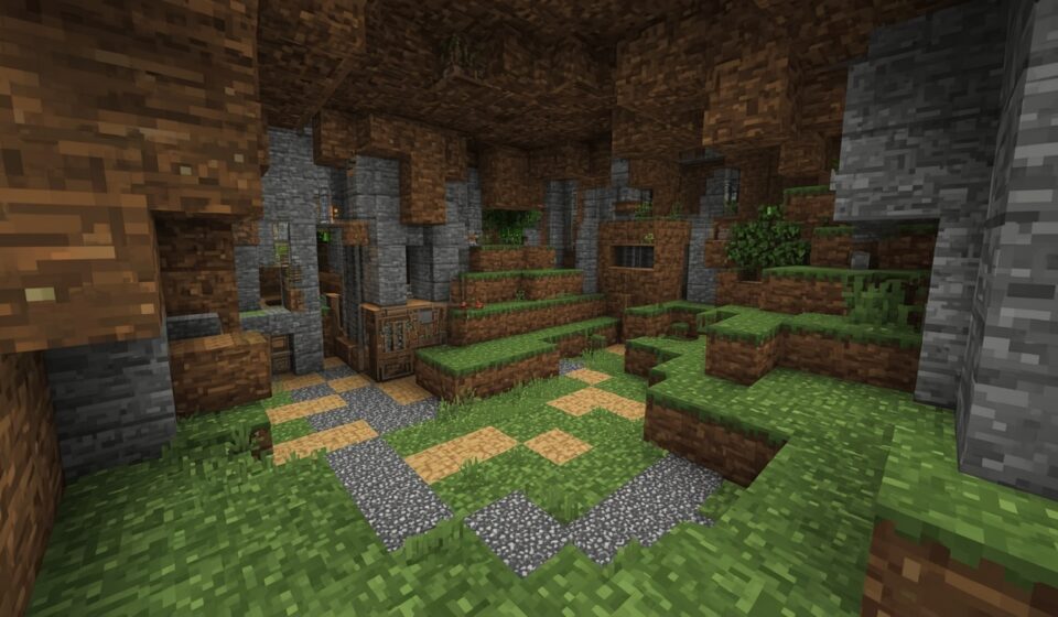 Trail ruins gravel blocks