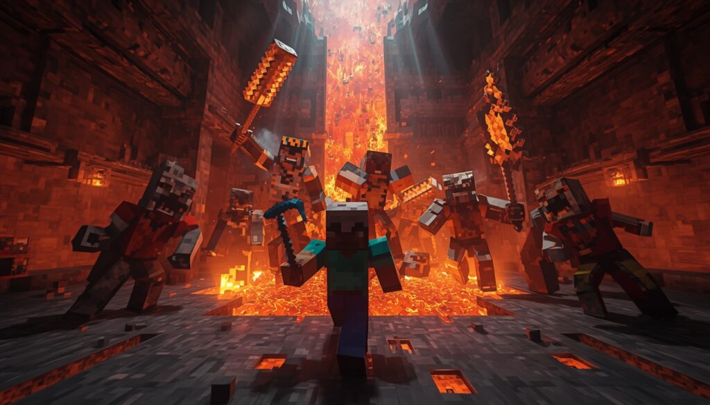 Mace battle inside Minecraft trial chamber