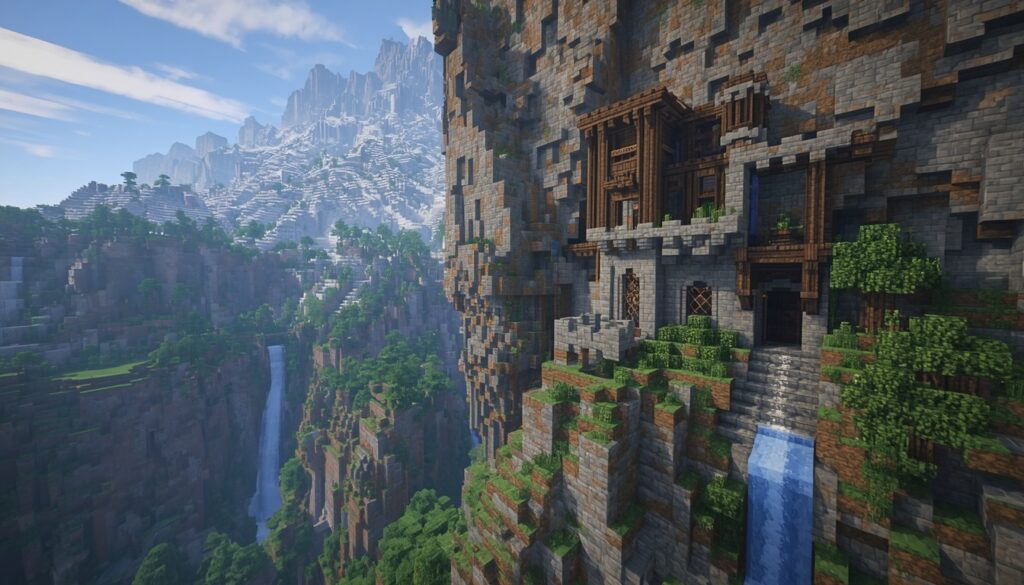 Minecraft mountain fortress build