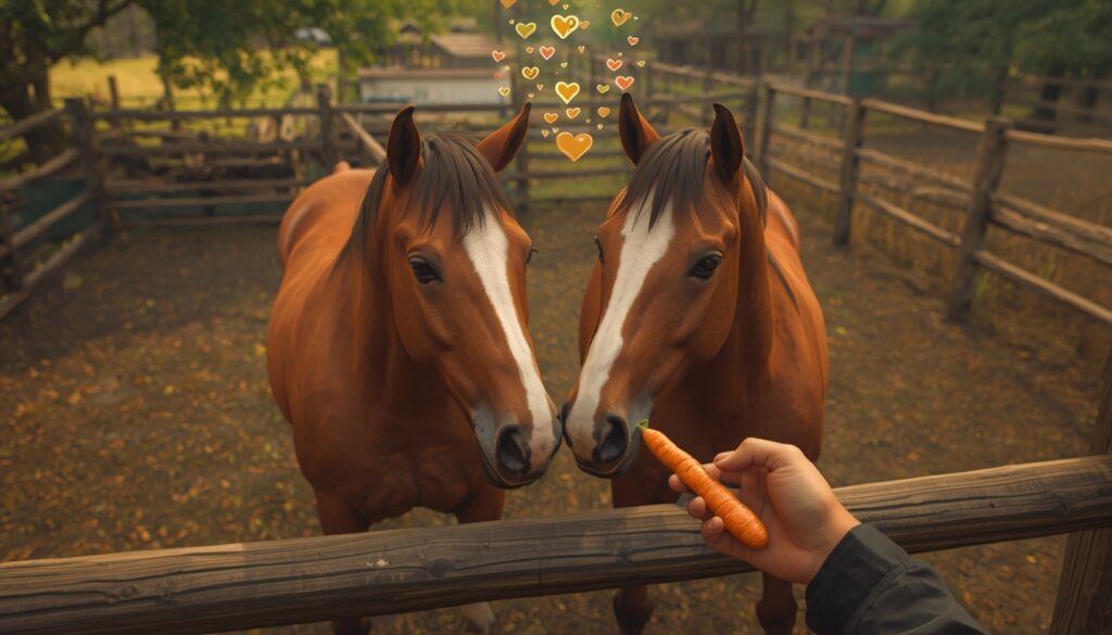 Feeding horses Minecraft breeding