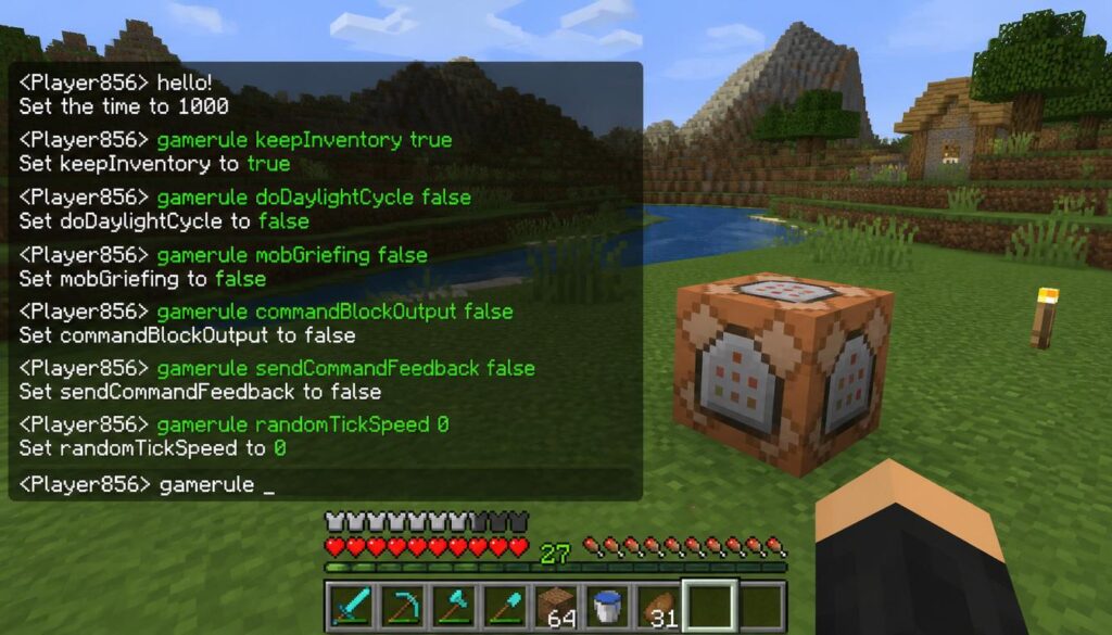 Gamerule command use